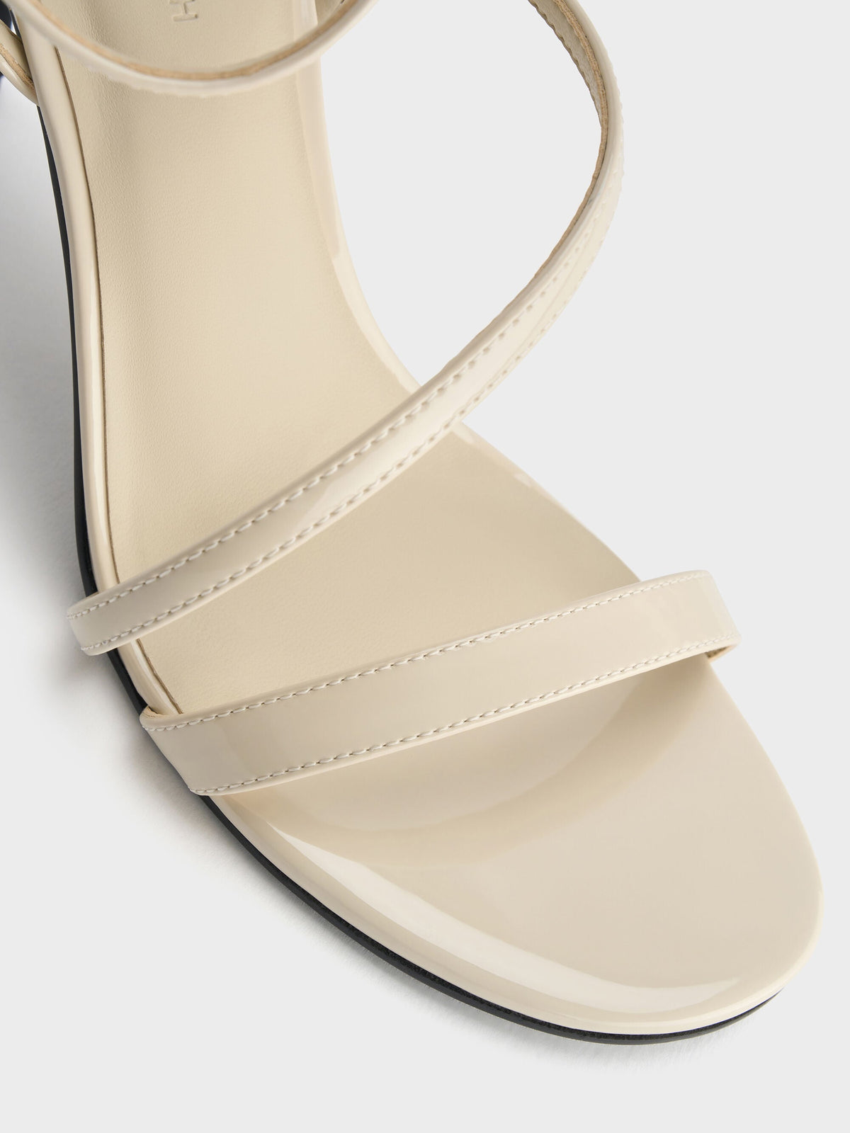 Andricia Patent Strappy Stiletto Sandals - Chalk | CHARLES & KEITH