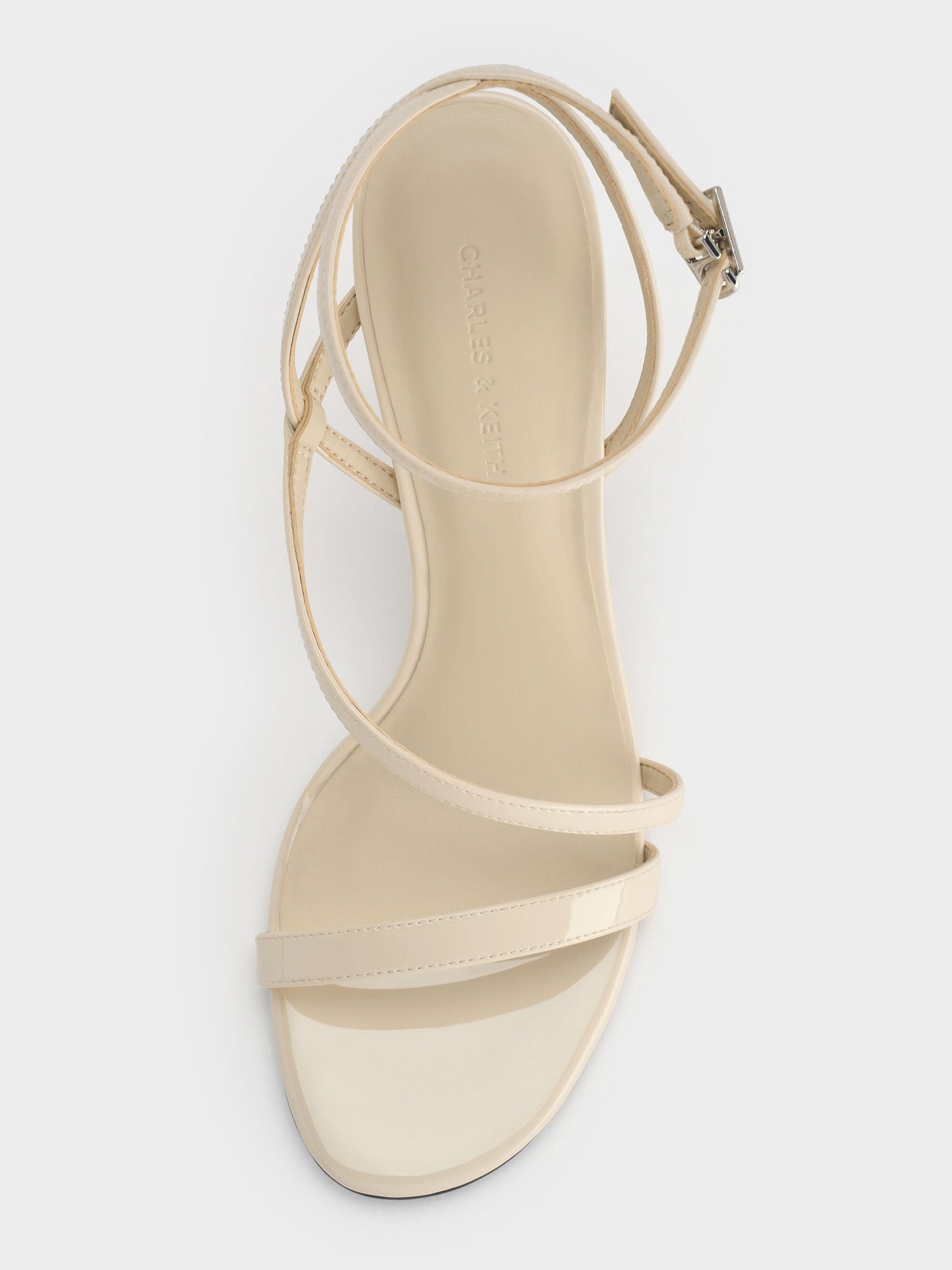 Andricia Patent Strappy Stiletto Sandals - Chalk | CHARLES & KEITH