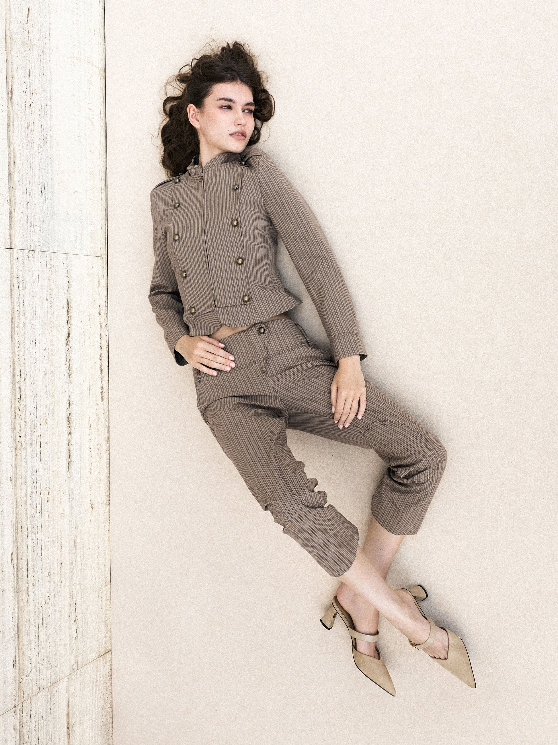Lando Faux Suede Heeled Mules - Beige | CHARLES & KEITH