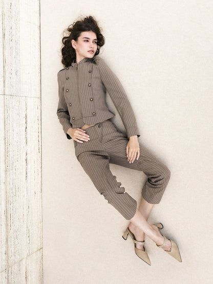 Lando Faux Suede Heeled Mules - Beige | CHARLES & KEITH