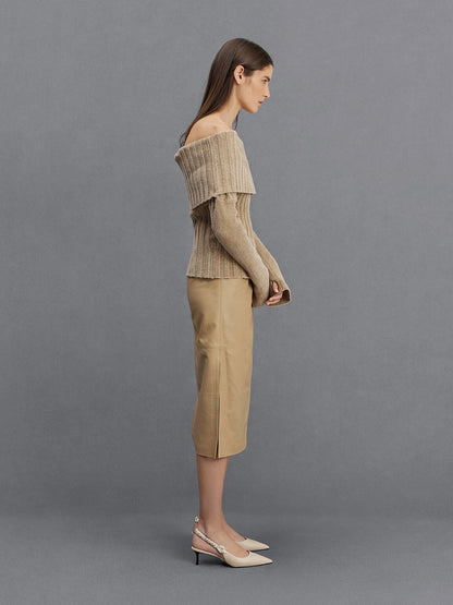 Tully Leather Ruched-Strap Slingback Pumps - Chalk | CHARLES & KEITH