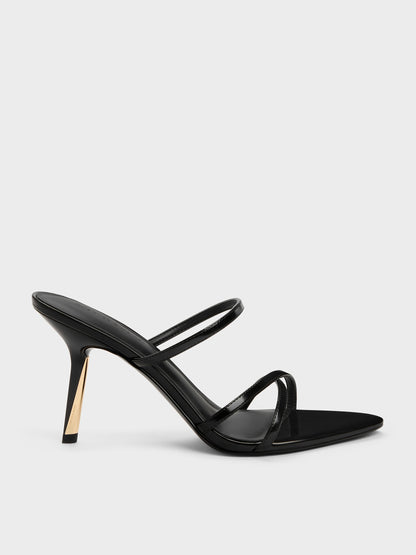 Taylen Strappy Heeled Mules - Black Box | CHARLES & KEITH
