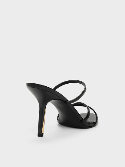 Taylen Strappy Heeled Mules - Black Box | CHARLES & KEITH