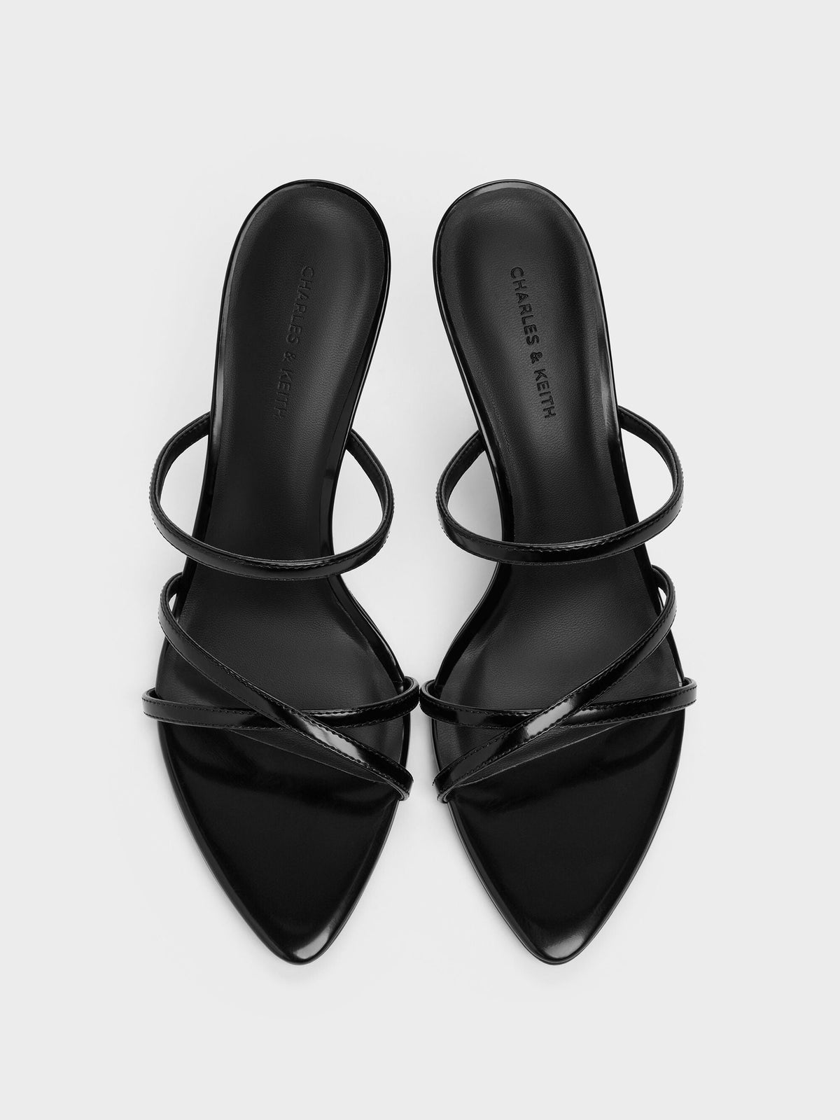 Taylen Strappy Heeled Mules - Black Box | CHARLES & KEITH