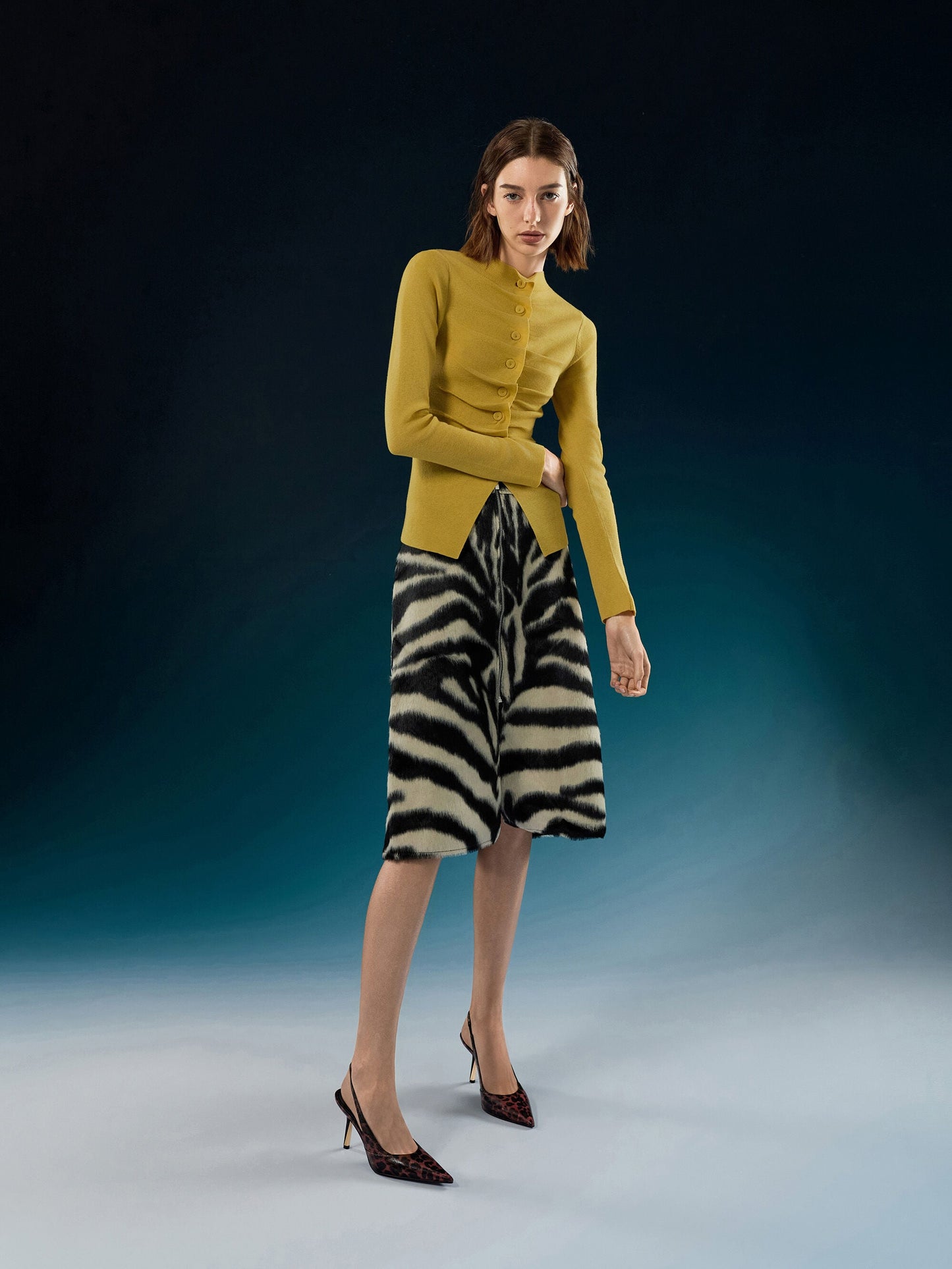 Taylen Leopard-Print Slingback Pumps - Animal Print Burgundy | CHARLES & KEITH