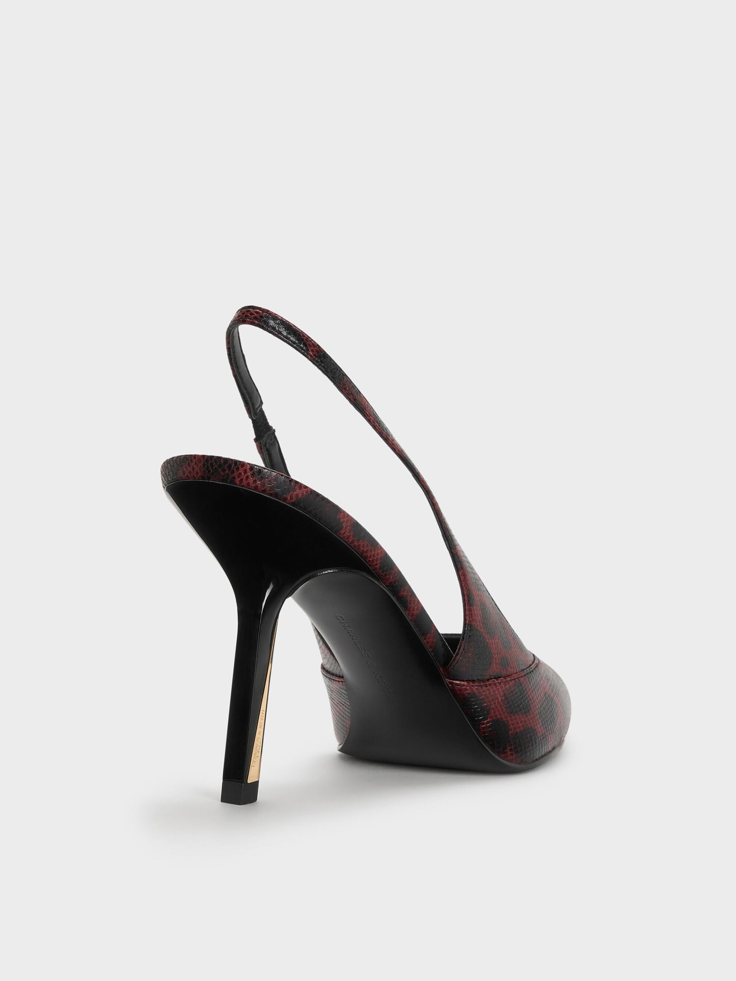 Taylen Leopard-Print Slingback Pumps - Animal Print Burgundy | CHARLES & KEITH