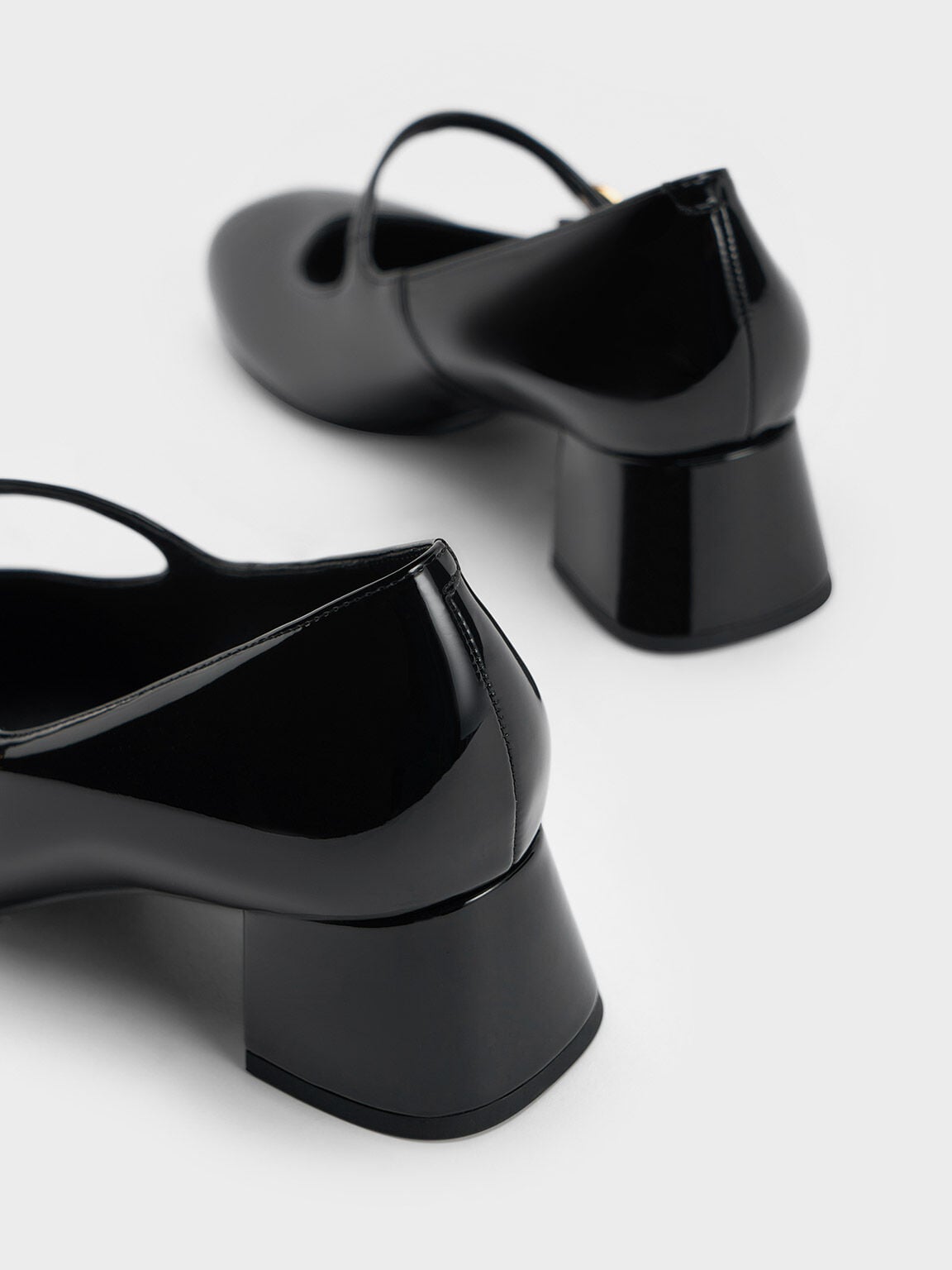 Hettie Patent Mary Jane Pumps - Black Patent | CHARLES & KEITH