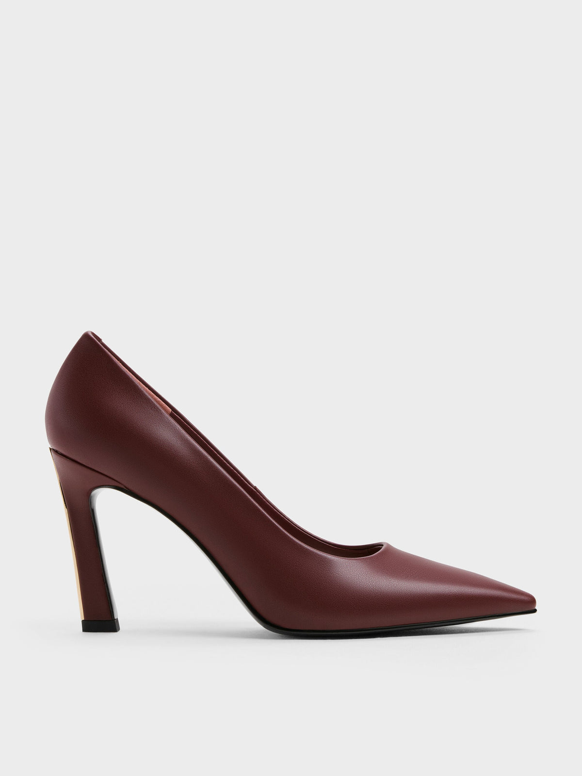 Kerra Pointed High Heels - Burgundy | CHARLES & KEITH