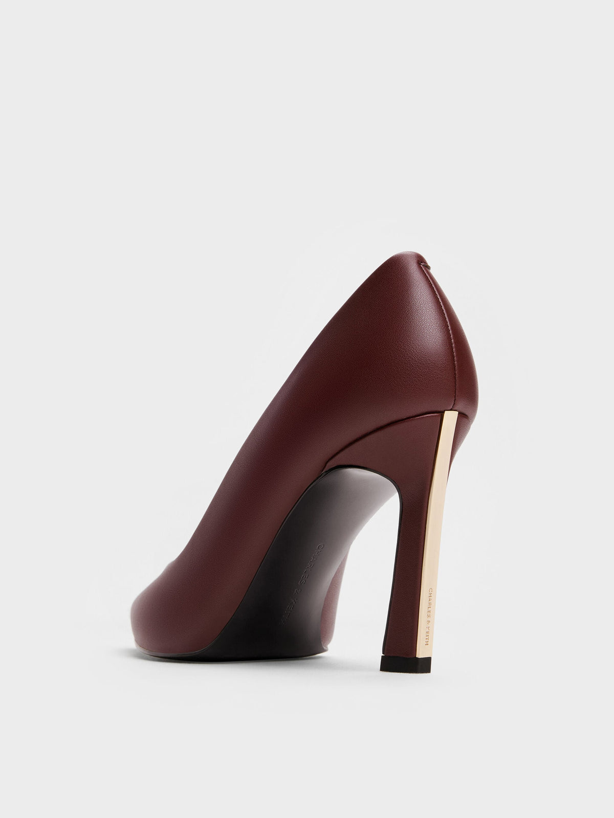Kerra Pointed High Heels - Burgundy | CHARLES & KEITH