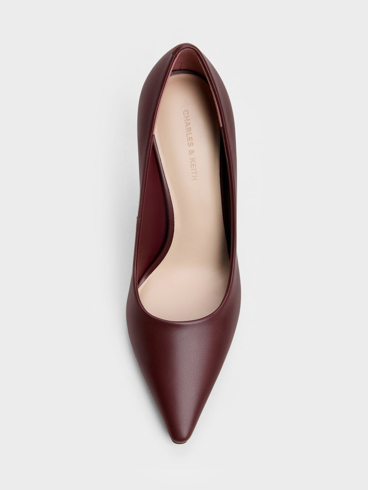 Kerra Pointed High Heels - Burgundy | CHARLES & KEITH