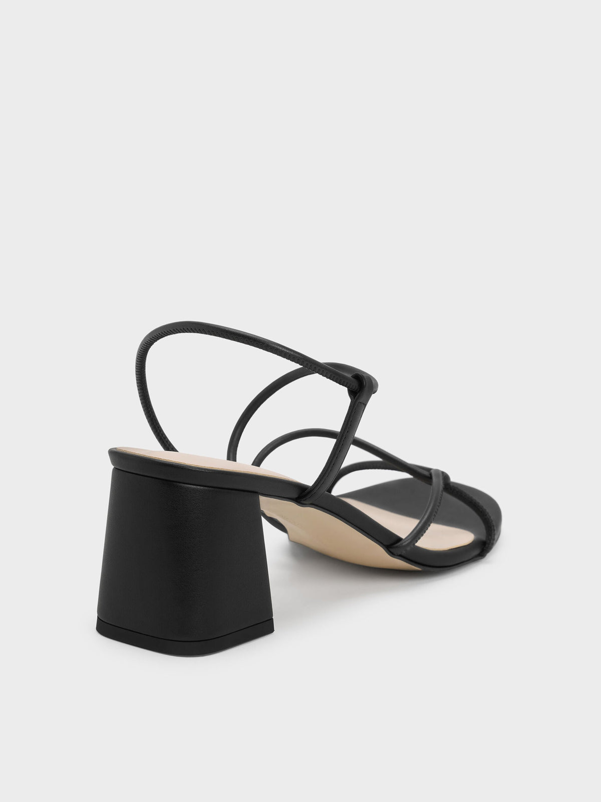 Meadow Strappy Block Heel Sandals - Black | CHARLES & KEITH