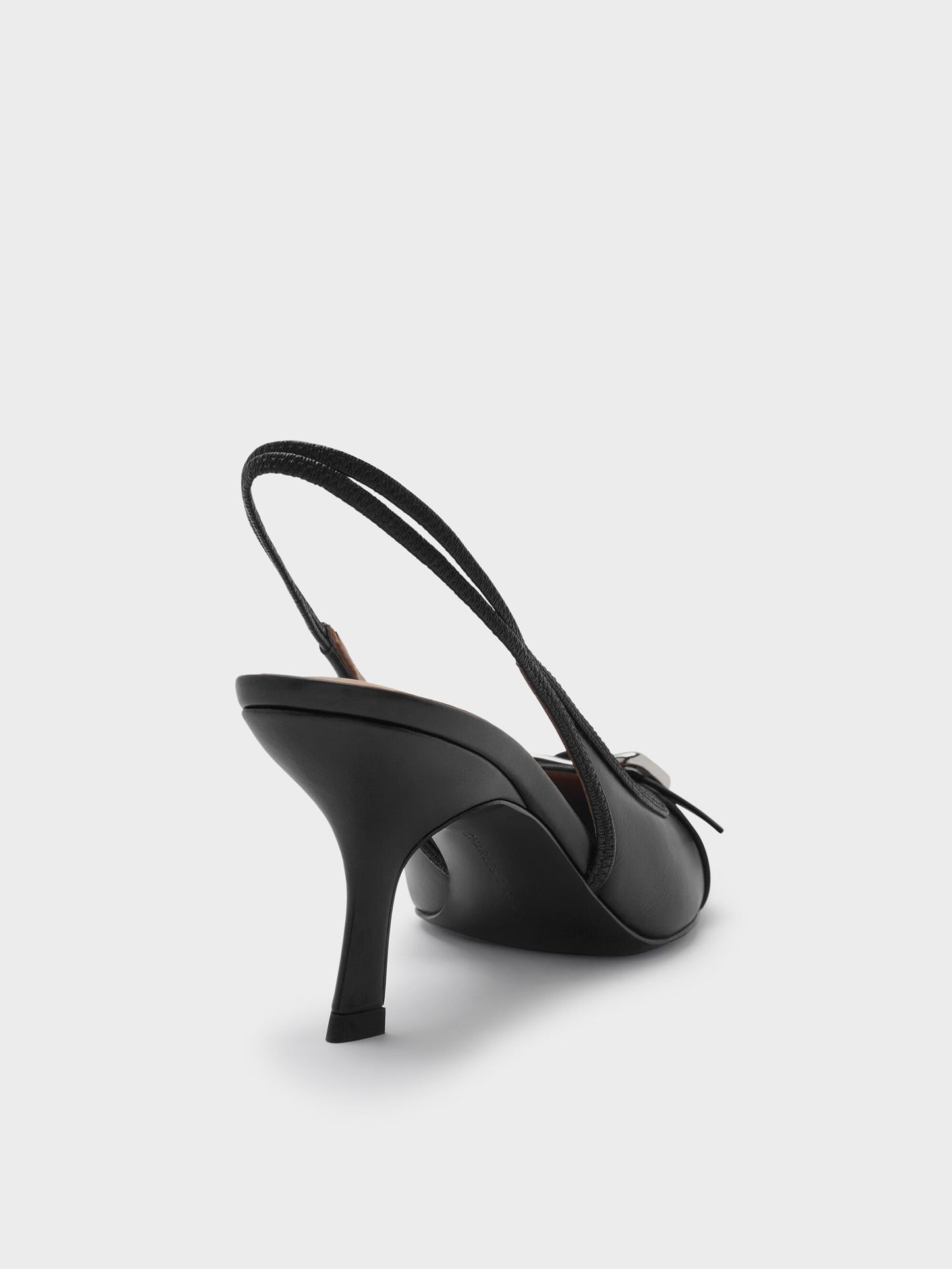 Anita Buckled Pointed Slingback Pumps - Black | CHARLES & KEITH