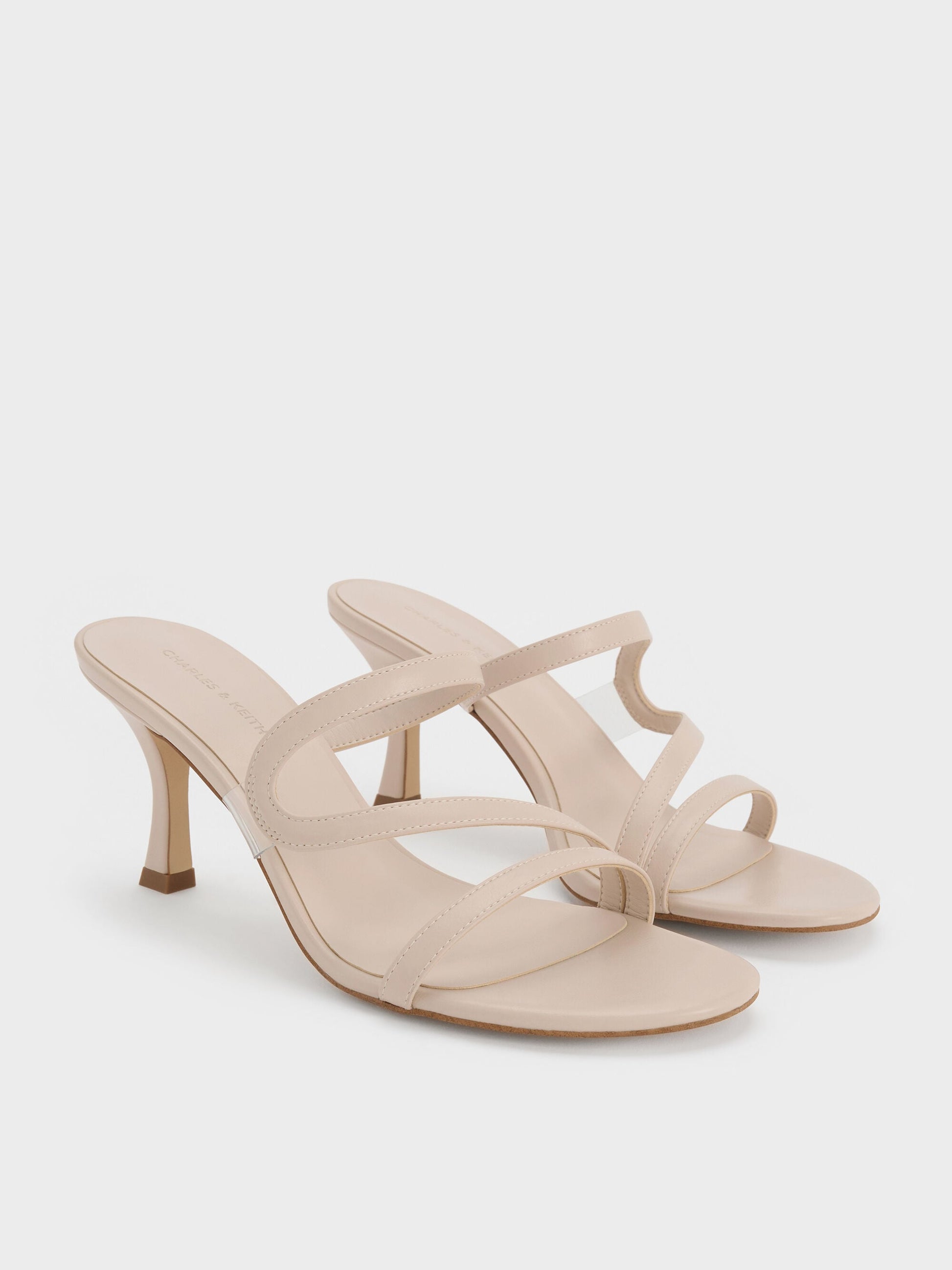 Arden Wavy Heeled Mules - Light Pink | CHARLES & KEITH
