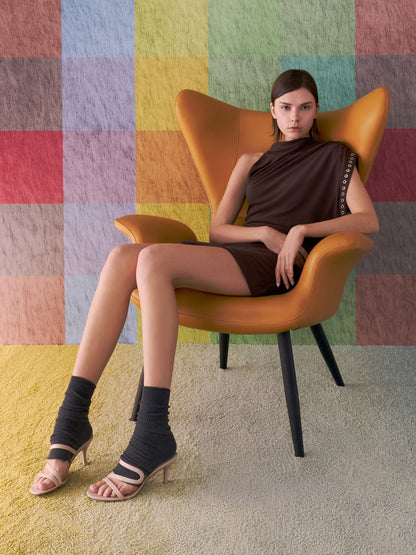 Arden Wavy Heeled Mules - Light Pink | CHARLES & KEITH