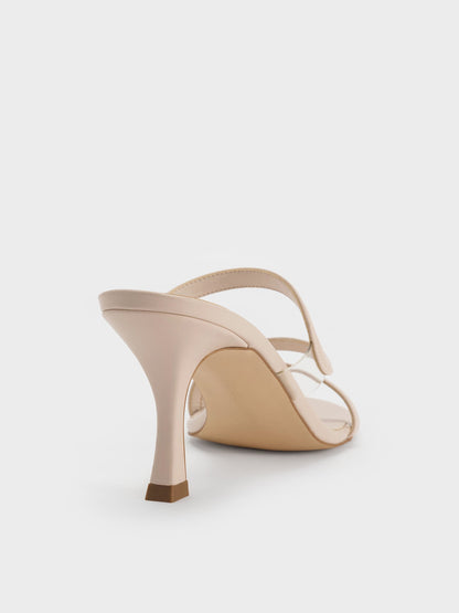 Arden Wavy Heeled Mules - Light Pink | CHARLES & KEITH