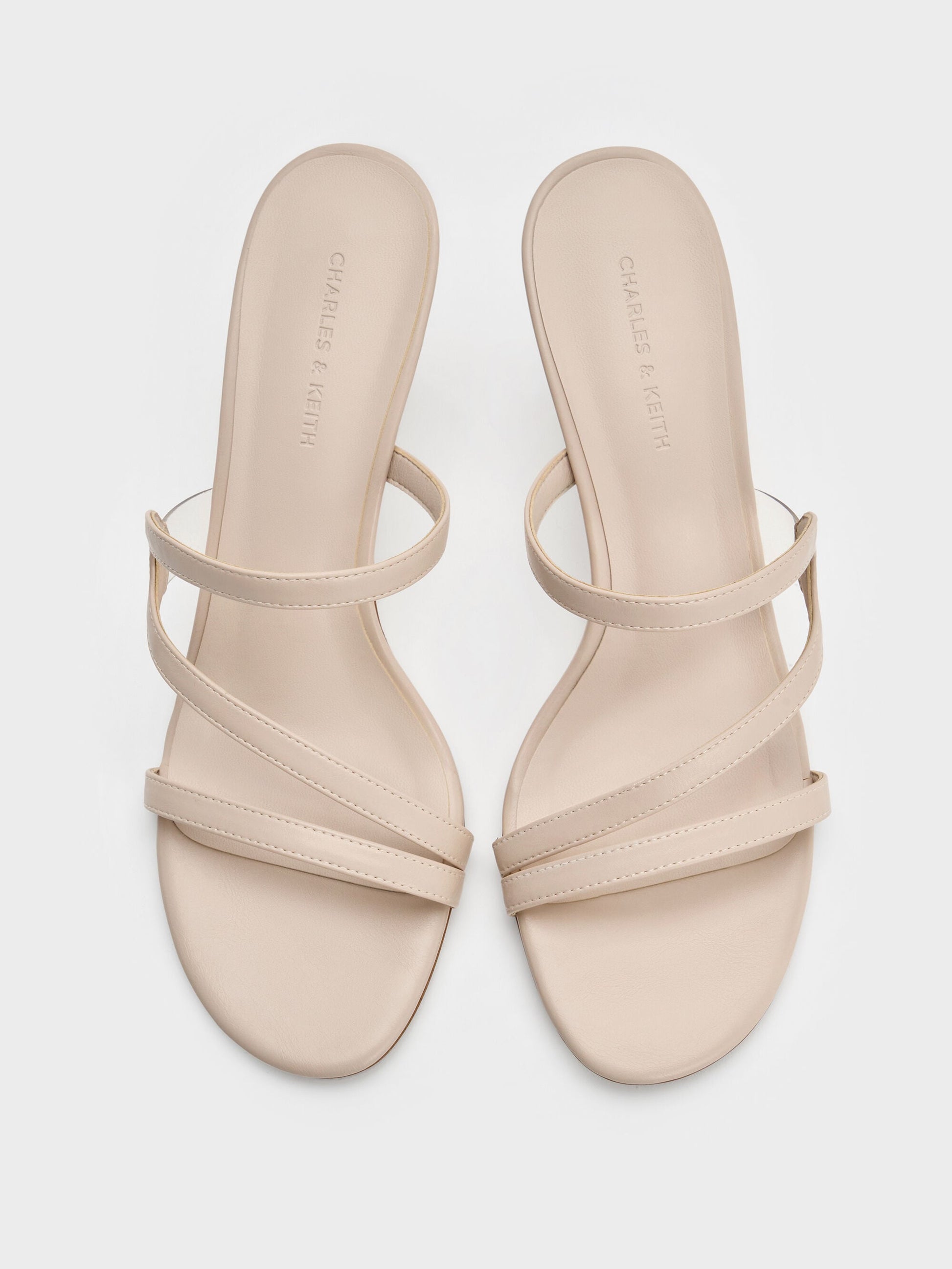 Arden Wavy Heeled Mules - Light Pink | CHARLES & KEITH