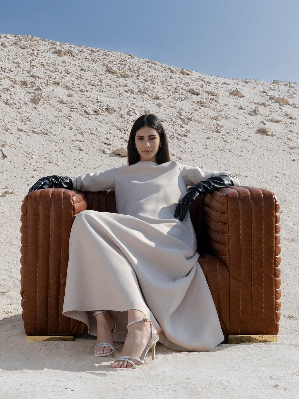 Satin Crystal Stiletto Sandals - White | CHARLES & KEITH