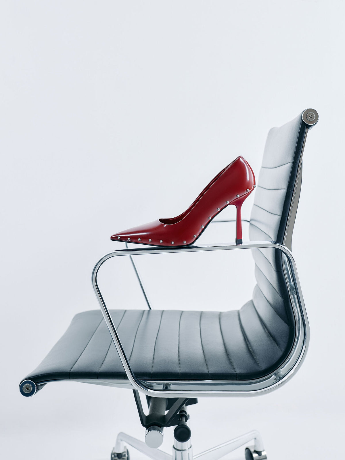 Coralie Studded Pointed Pumps - Red | CHARLES & KEITH