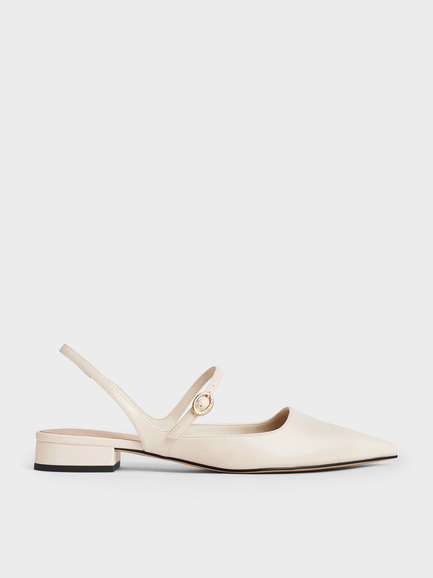 Roxane Slingback Mary Jane Flats - Chalk | CHARLES & KEITH