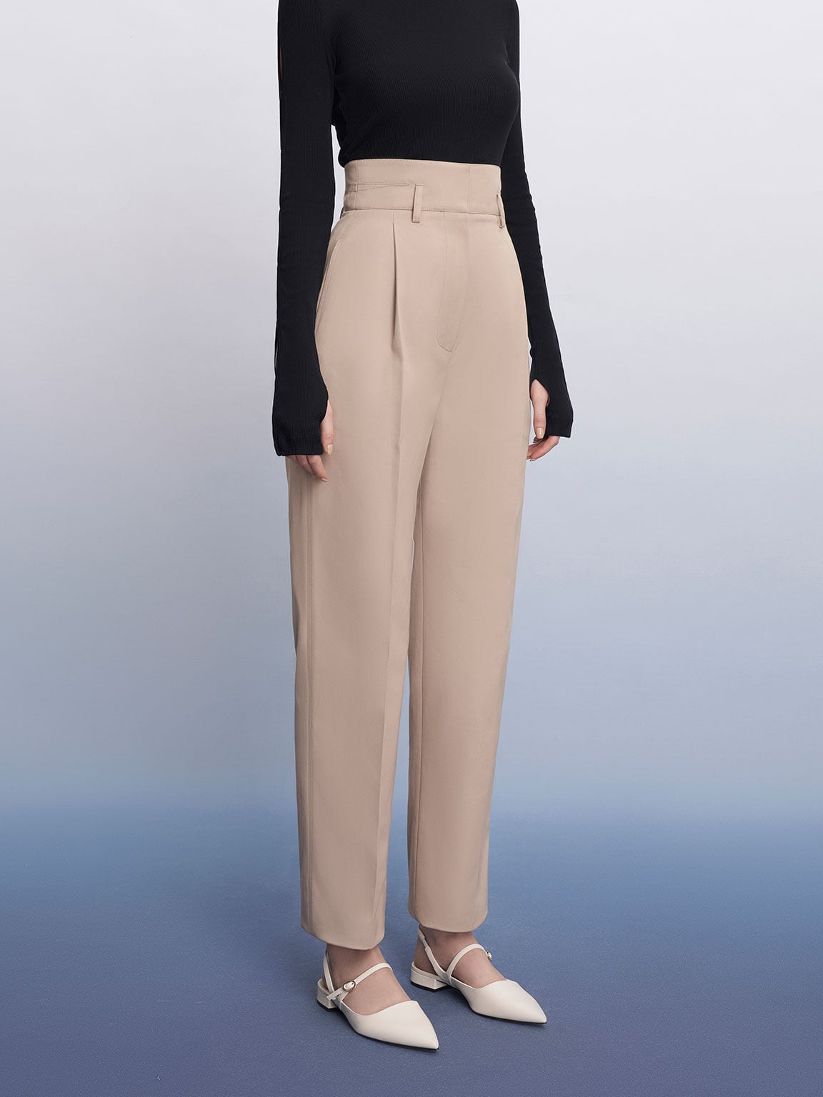 Roxane Slingback Mary Jane Flats - Chalk | CHARLES & KEITH