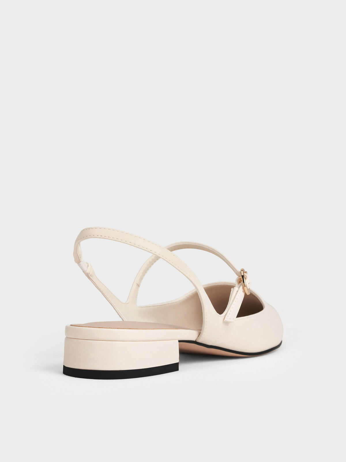 Roxane Slingback Mary Jane Flats - Chalk | CHARLES & KEITH