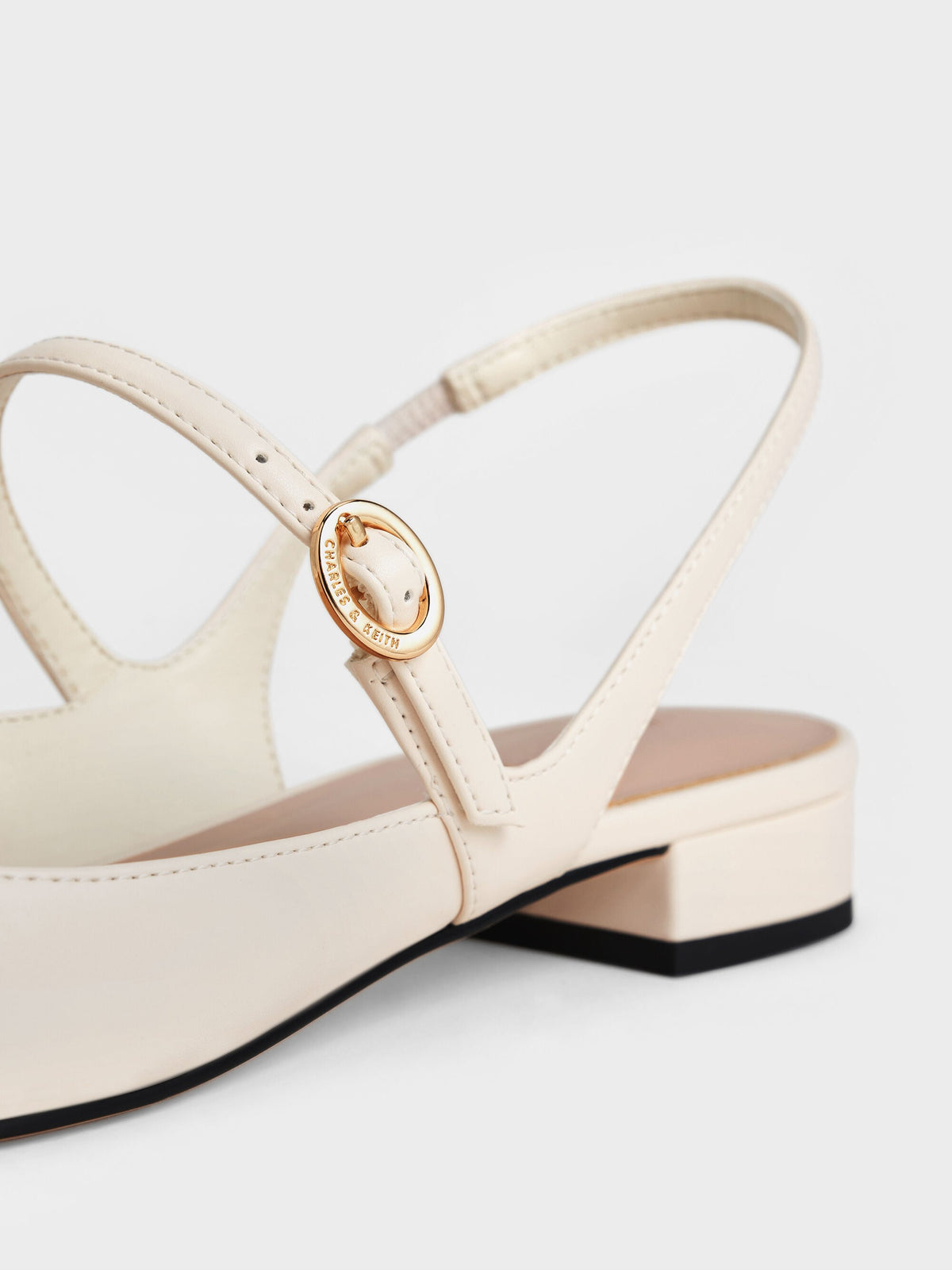 Roxane Slingback Mary Jane Flats - Chalk | CHARLES & KEITH