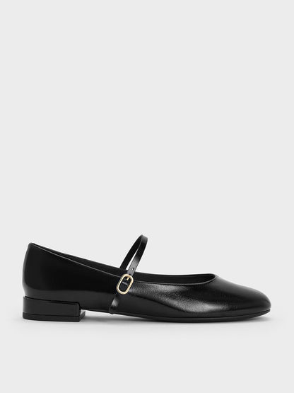 Gertrude Patent Mary Janes - Black Patent | CHARLES & KEITH