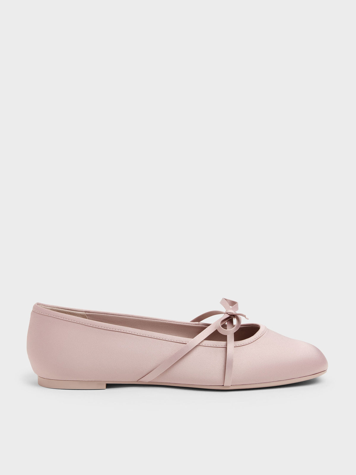 Satin Bow Ballet Flats - Pink | CHARLES & KEITH