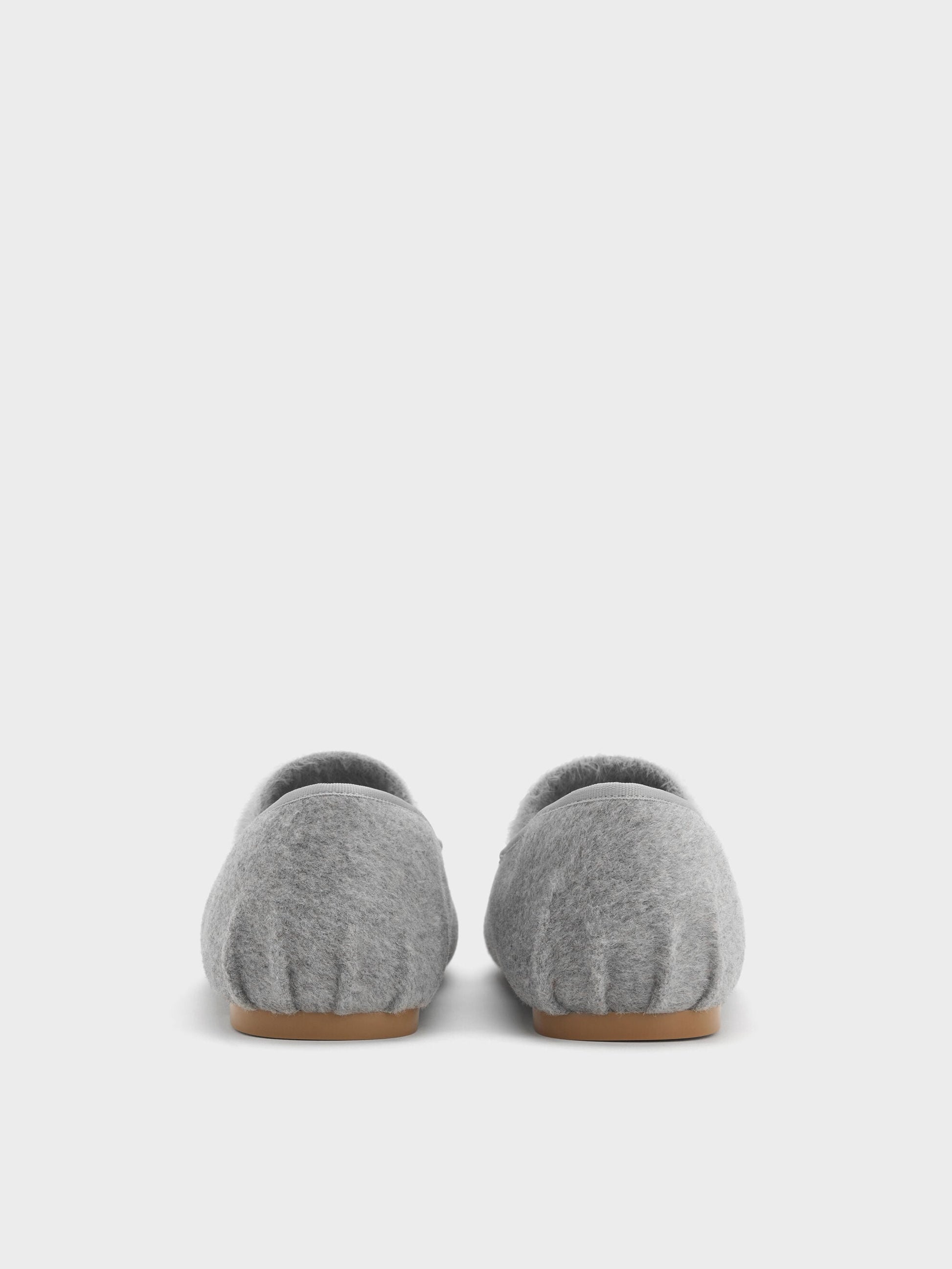 Winona Felt Mary Jane Flats - Light Grey | CHARLES & KEITH