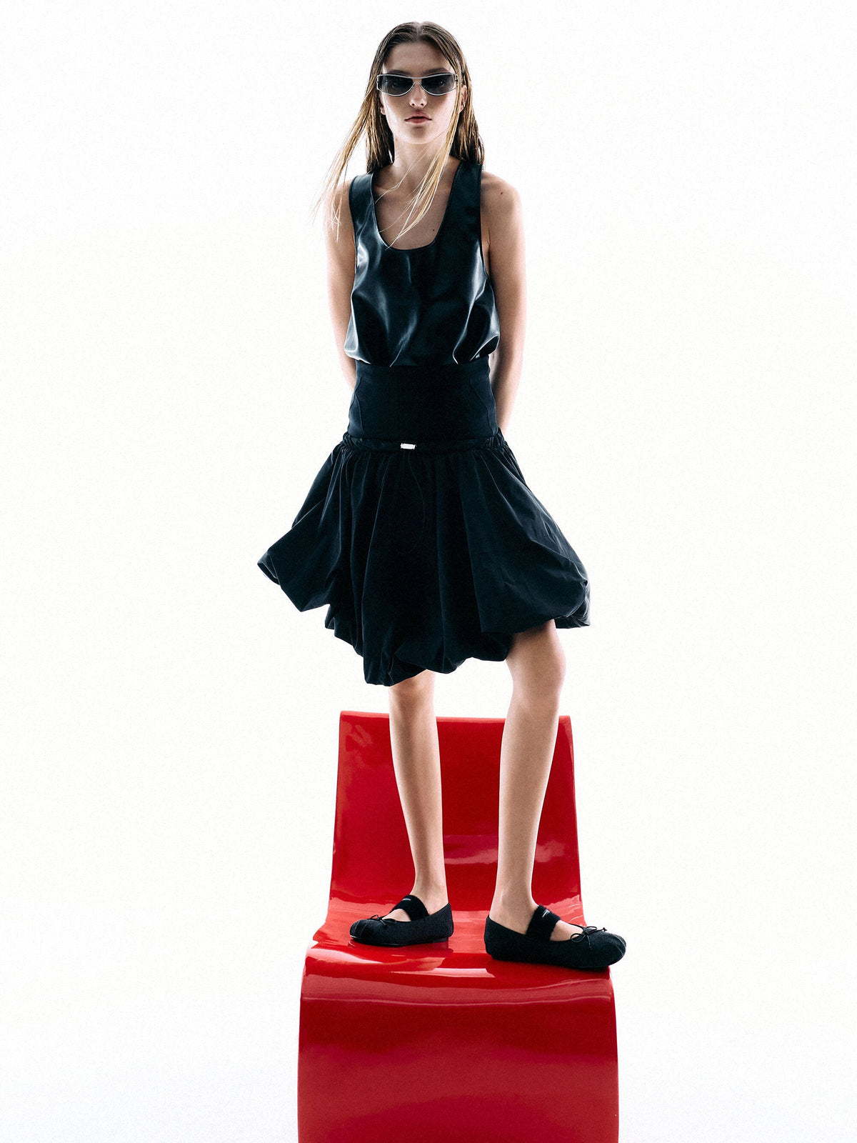Winona Felt Mary Jane Flats - Black Textured | CHARLES & KEITH