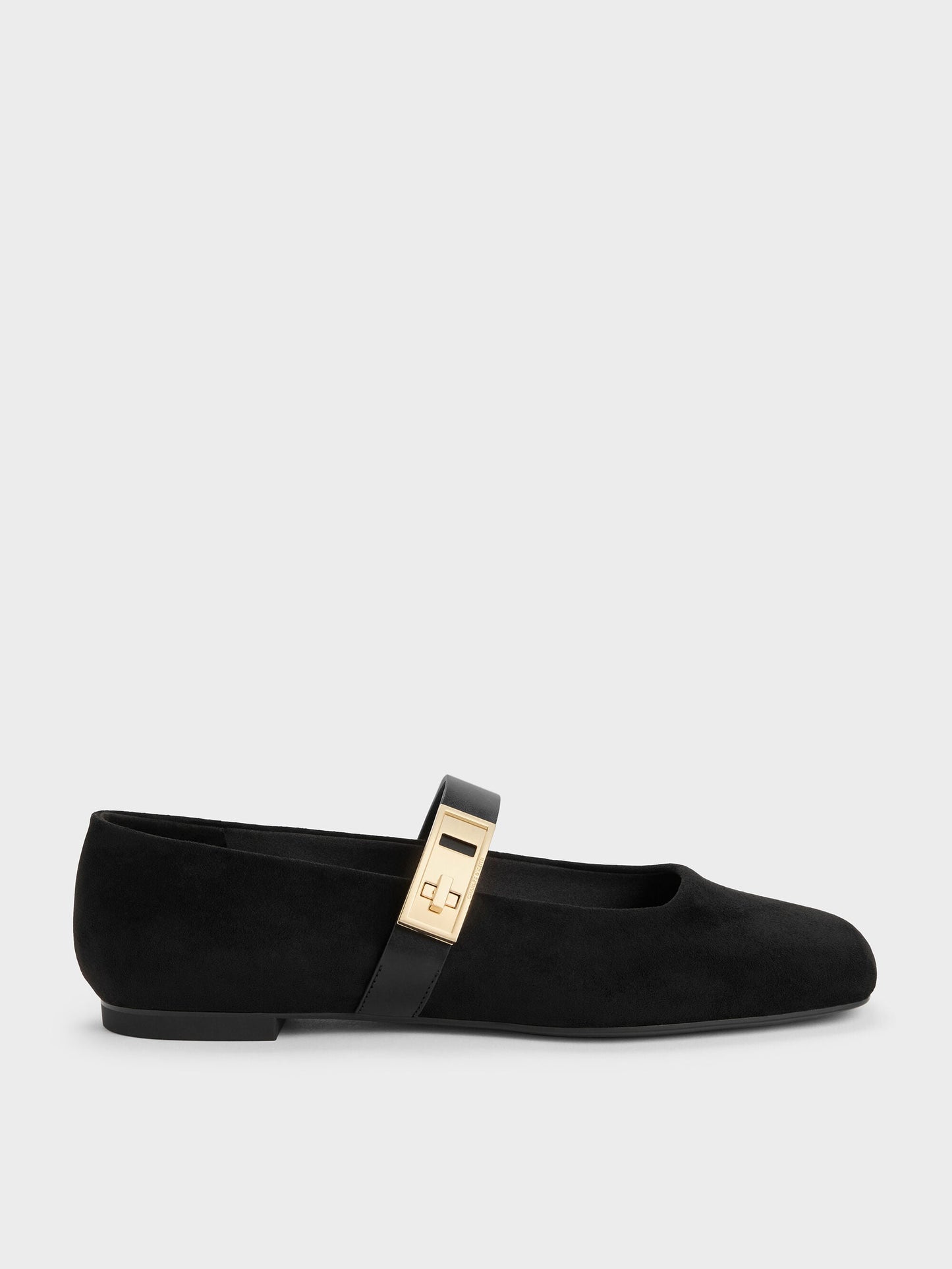 Lando Faux Suede Mary Jane Flats - Black2 | CHARLES & KEITH