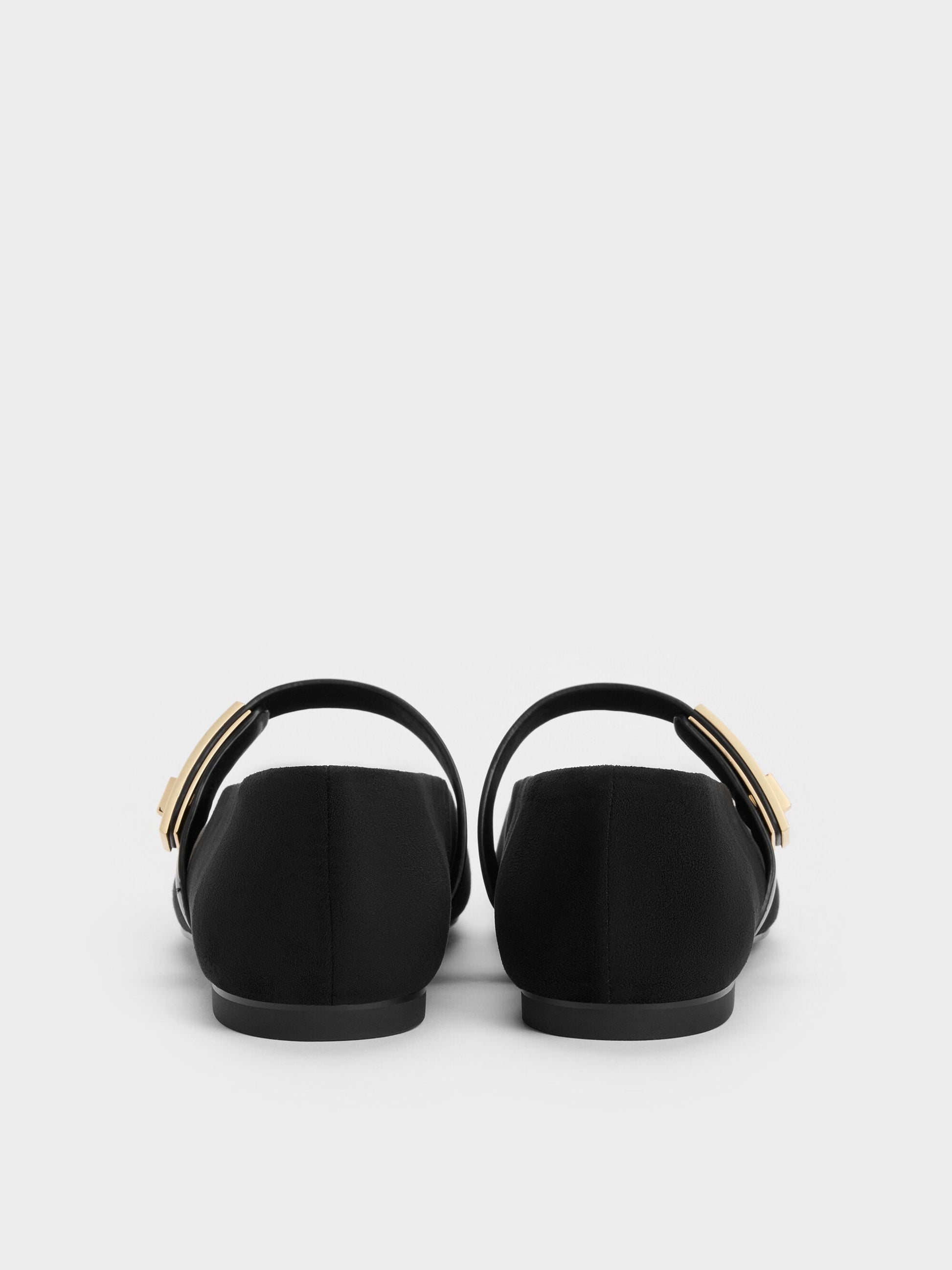 Lando Faux Suede Mary Jane Flats - Black2 | CHARLES & KEITH