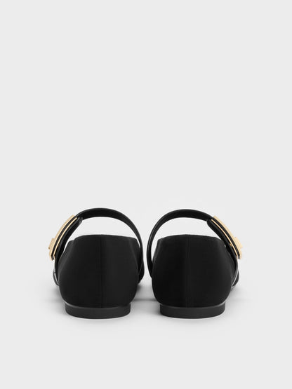 Lando Faux Suede Mary Jane Flats - Black2 | CHARLES & KEITH