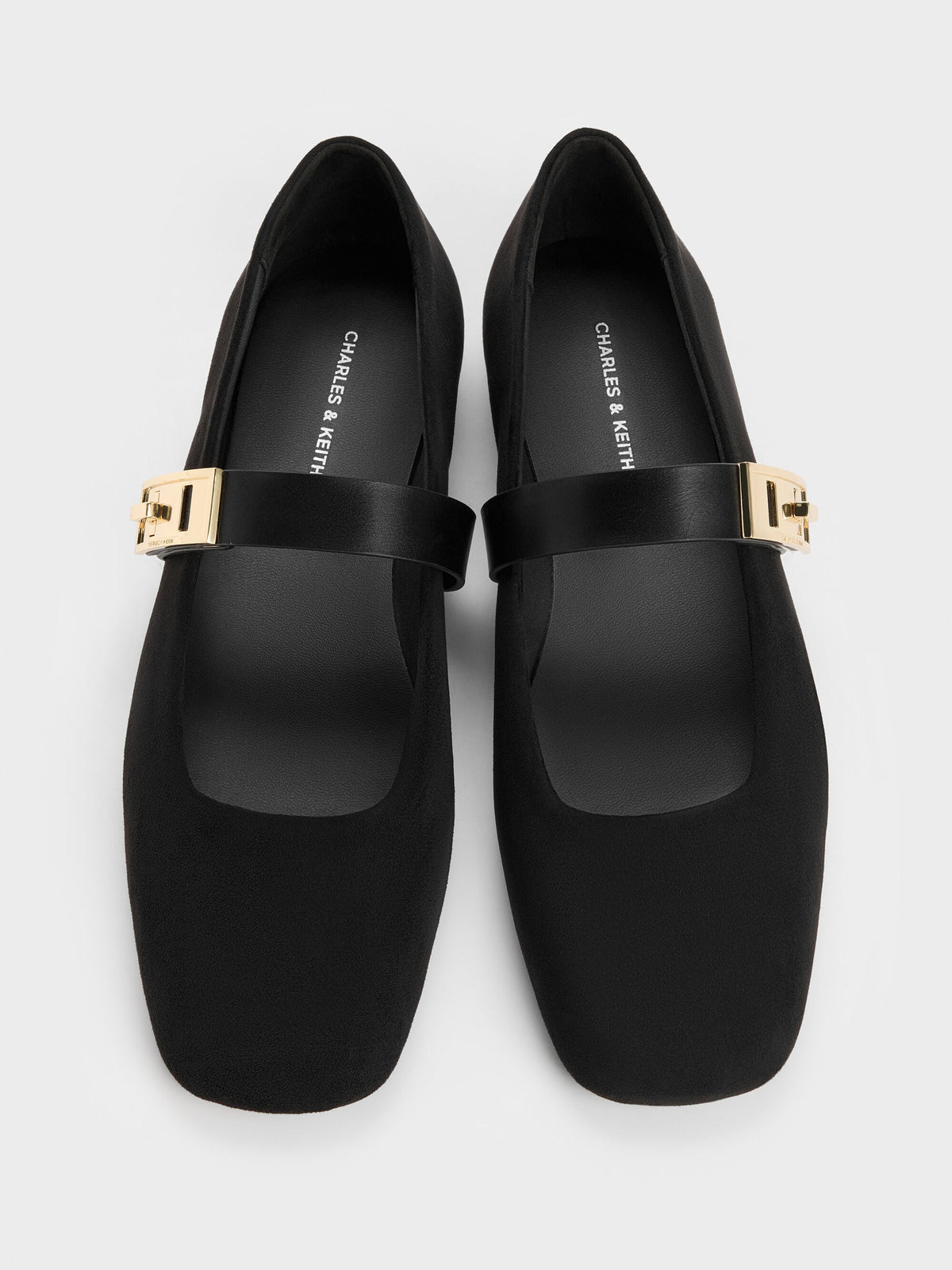 Lando Faux Suede Mary Jane Flats - Black2 | CHARLES & KEITH