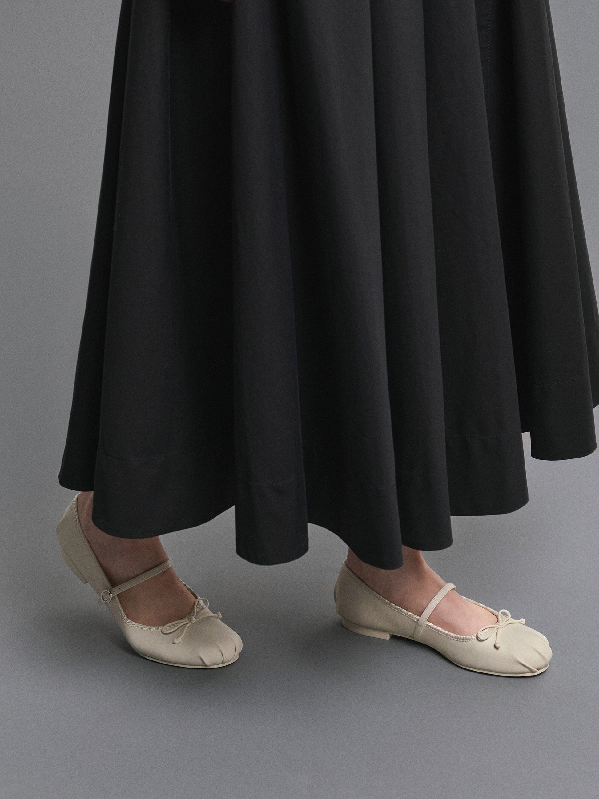 Emiko Bow Mary Jane Flats - Chalk | CHARLES & KEITH