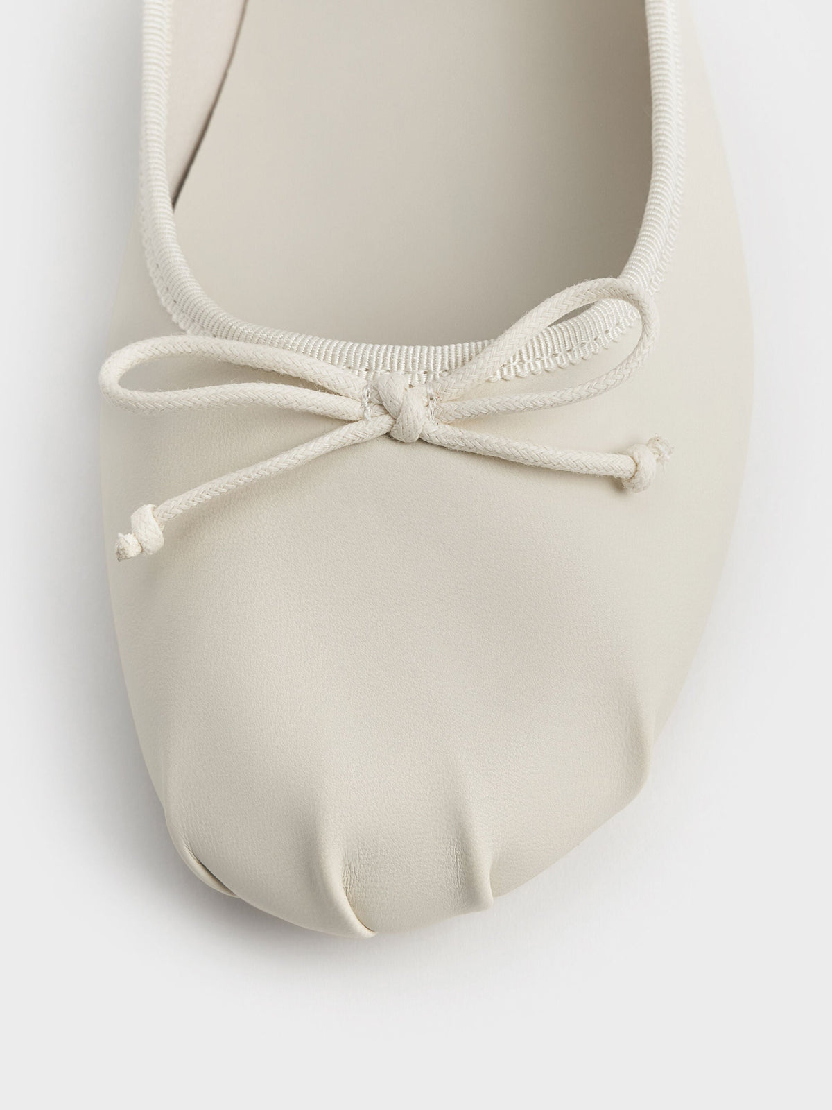 Emiko Bow Mary Jane Flats - Chalk | CHARLES & KEITH