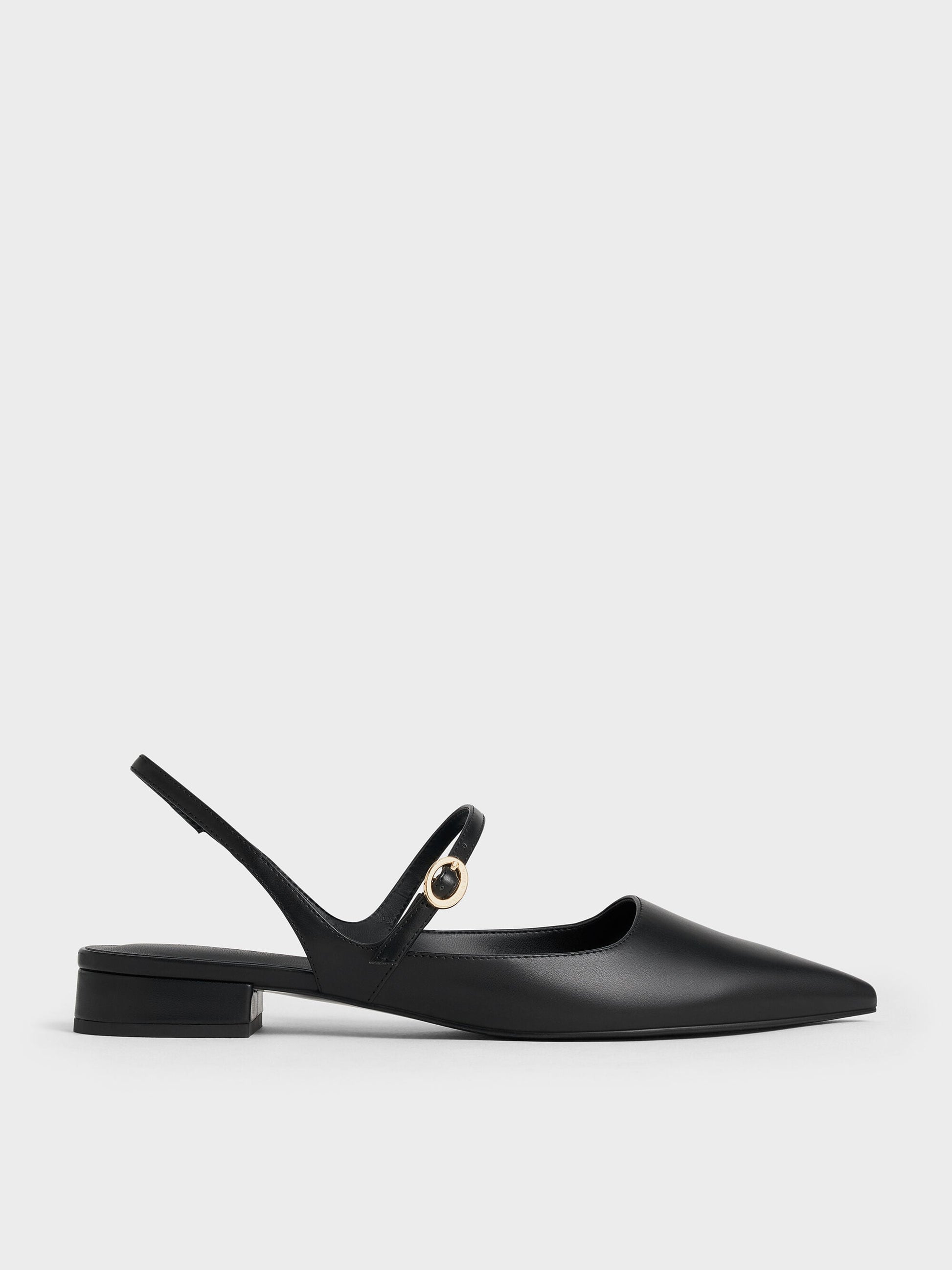 Roxane Slingback Mary Jane Flats - Black | CHARLES & KEITH