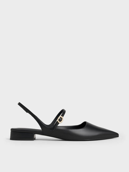 Roxane Slingback Mary Jane Flats - Black | CHARLES & KEITH