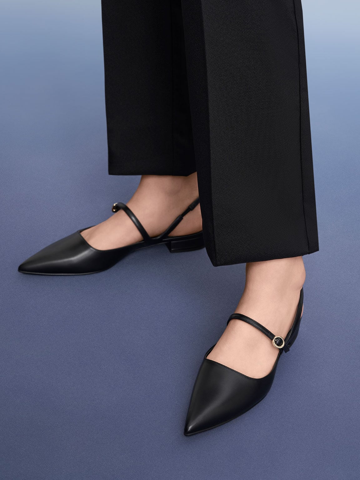 Roxane Slingback Mary Jane Flats - Black | CHARLES & KEITH