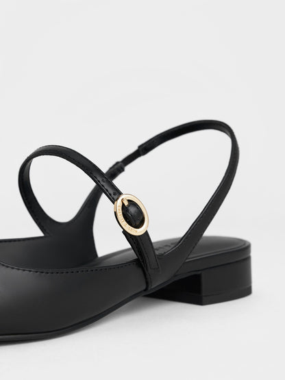 Roxane Slingback Mary Jane Flats - Black | CHARLES & KEITH