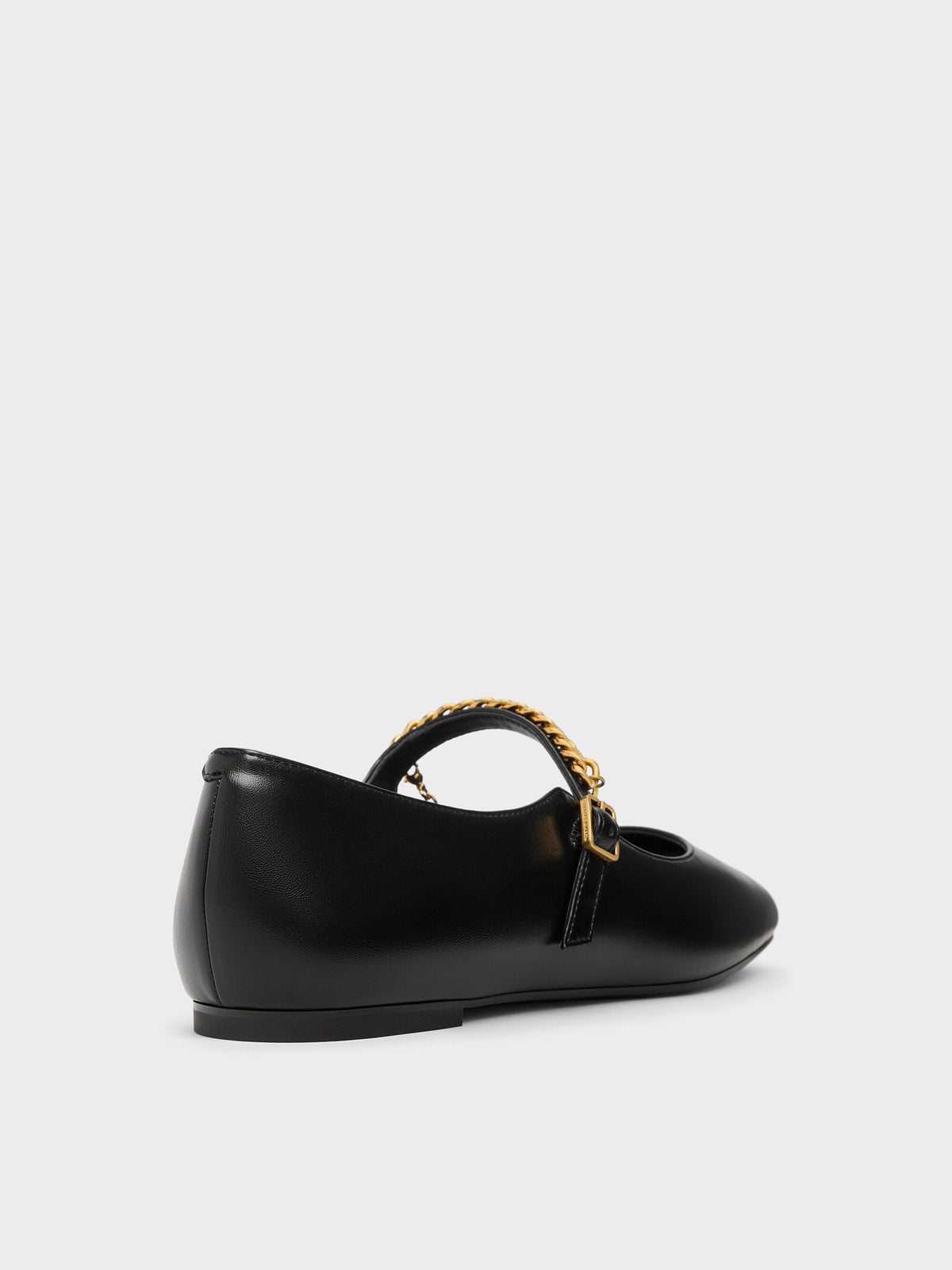 Double-Chain Charm Mary Jane Flats - Black | CHARLES & KEITH