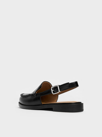 Gale Slingback Loafers - Black | CHARLES & KEITH