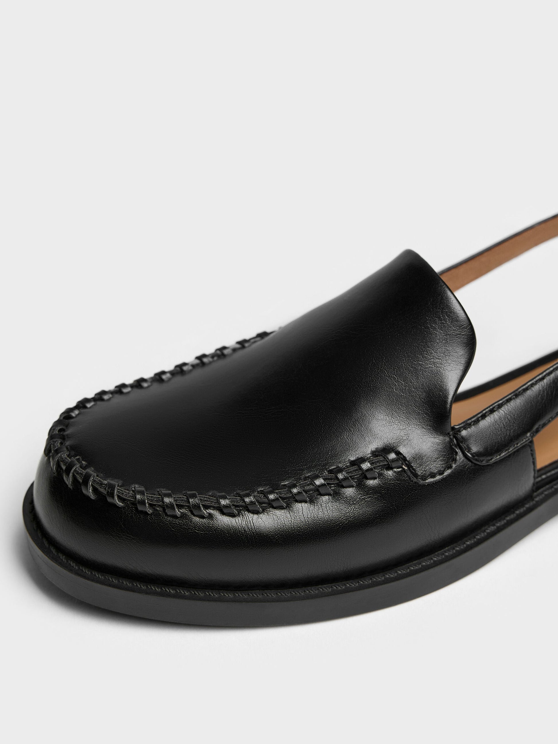 Gale Slingback Loafers - Black | CHARLES & KEITH