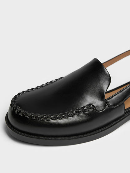 Gale Slingback Loafers - Black | CHARLES & KEITH