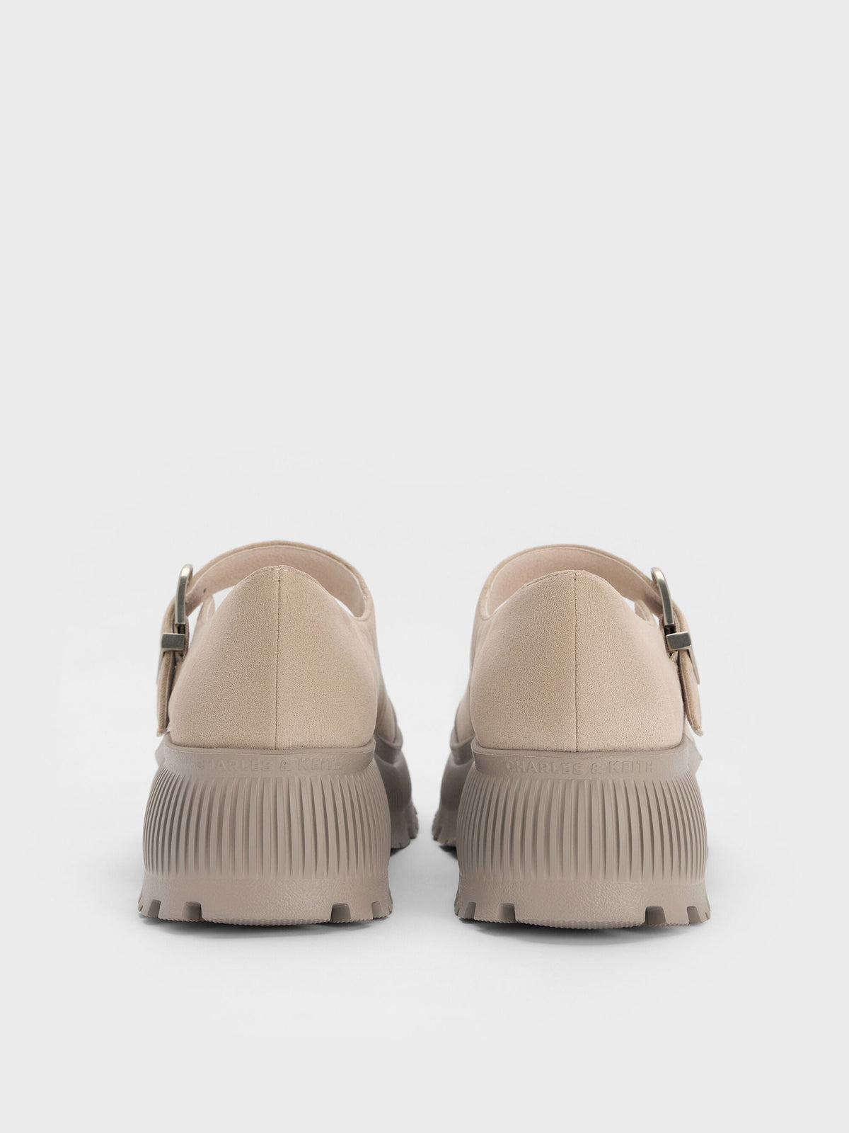 Darra Faux Suede Platform Mary Janes - Beige | CHARLES & KEITH