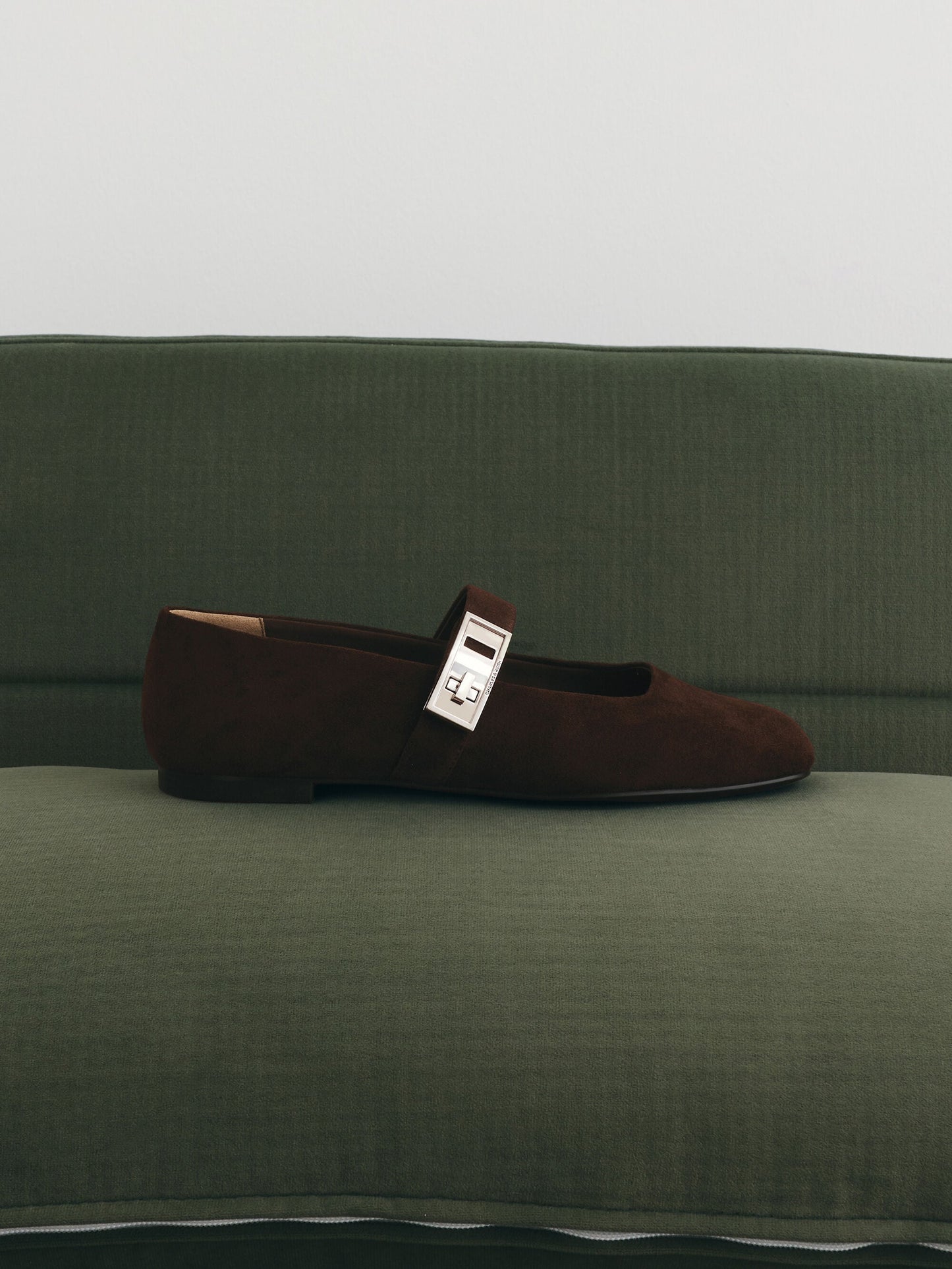 Lando Faux Suede Mary Jane Flats - Dark Brown Textured | CHARLES & KEITH