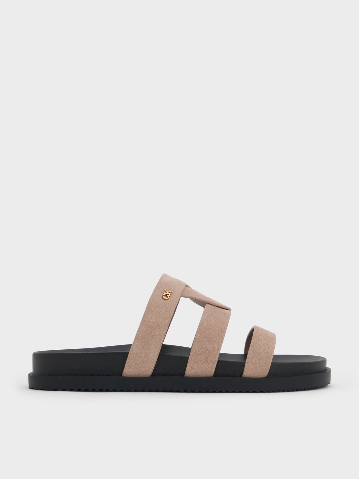Petina Suede Flatform Sandals - Taupe | CHARLES & KEITH