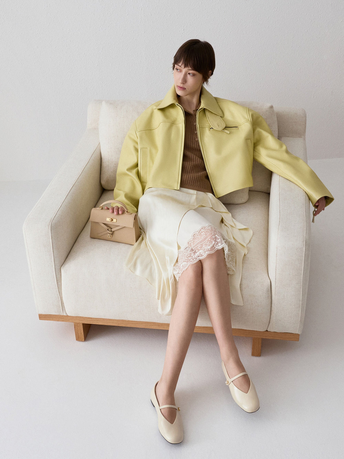 Marie Pearl Mary Jane Flats - Cream | CHARLES & KEITH