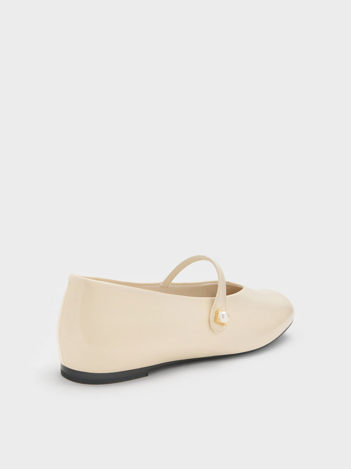 Marie Pearl Mary Jane Flats - Cream | CHARLES & KEITH