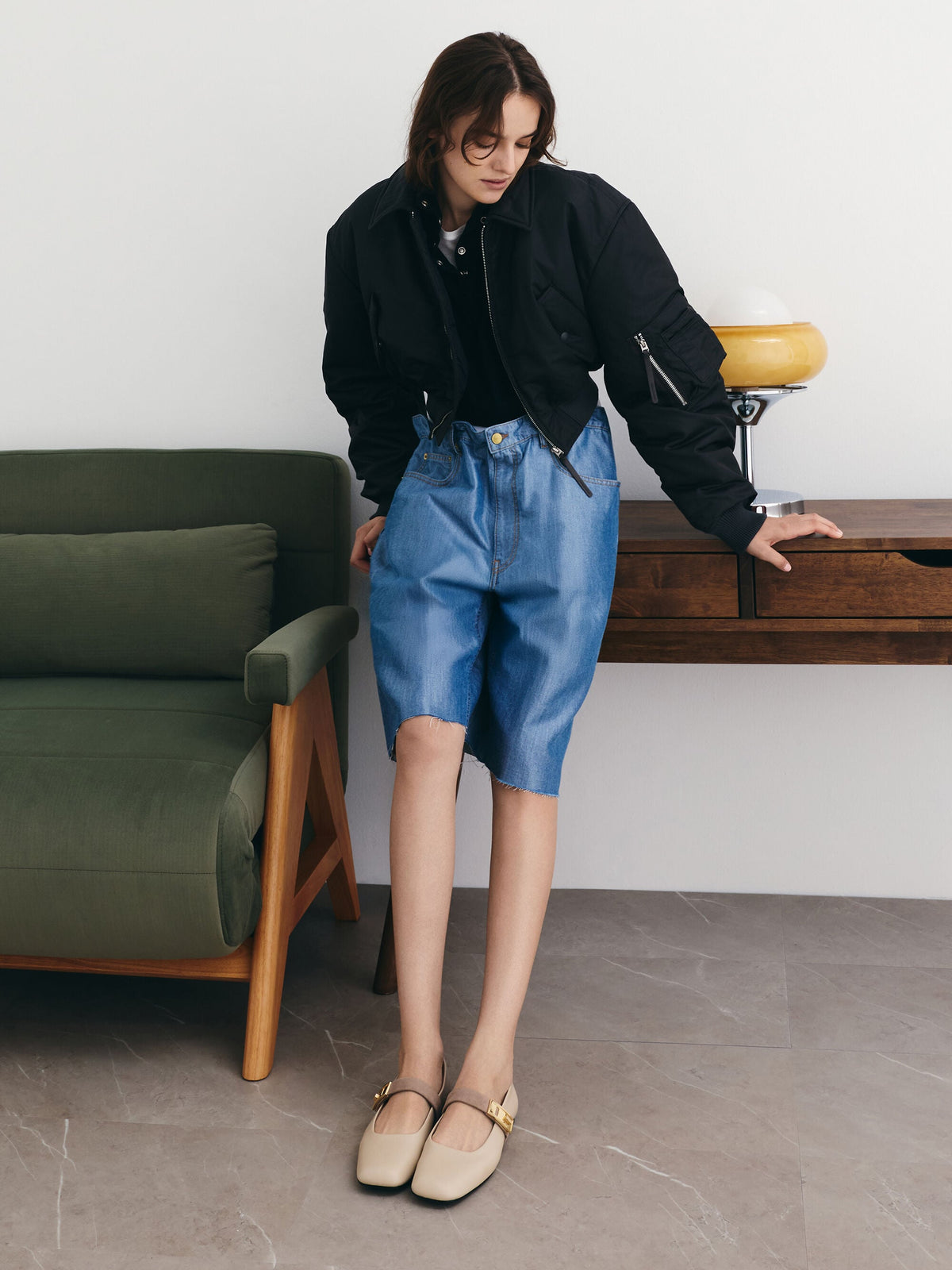 Lando Two-Tone Mary Jane Flats - Chalk | CHARLES & KEITH